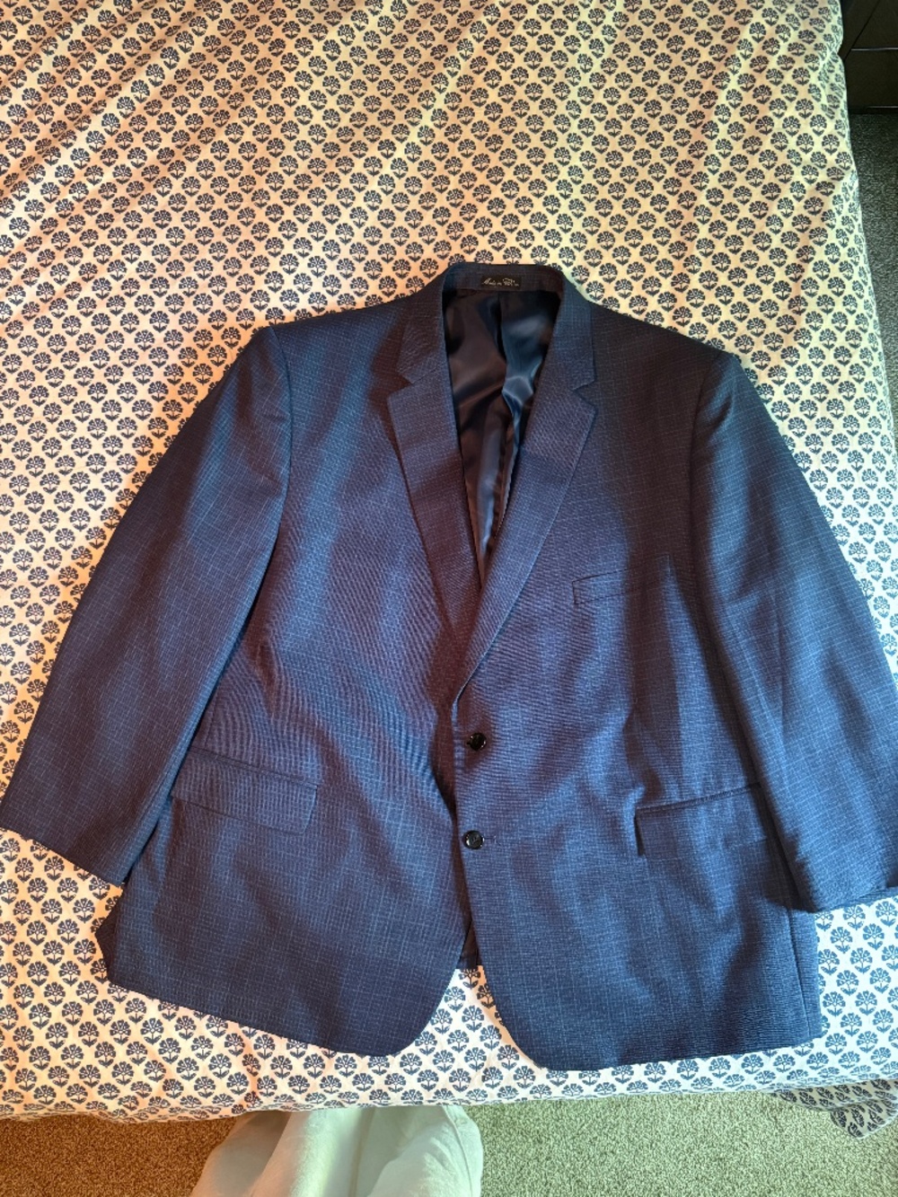 52S Jean-Paul Germain jacket wool linen blend navy blue like new